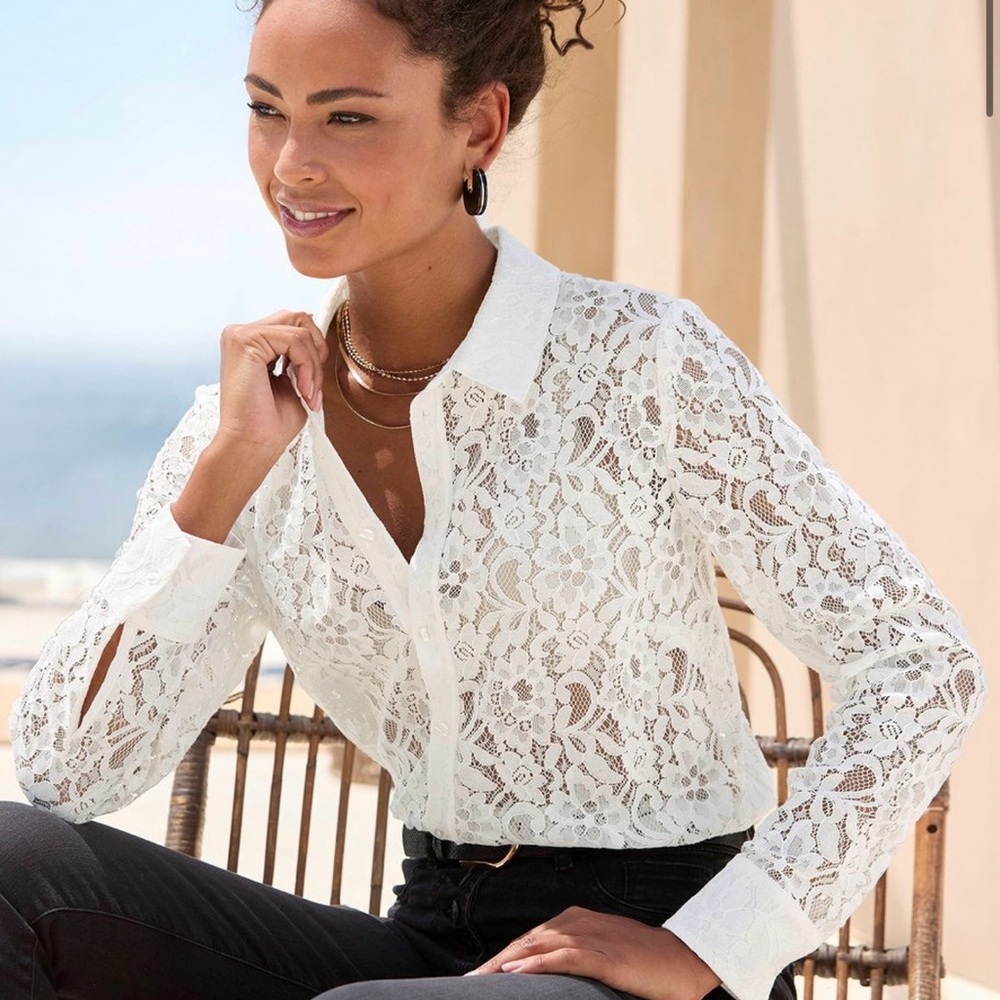 Lascana Lace Button Down Blouse